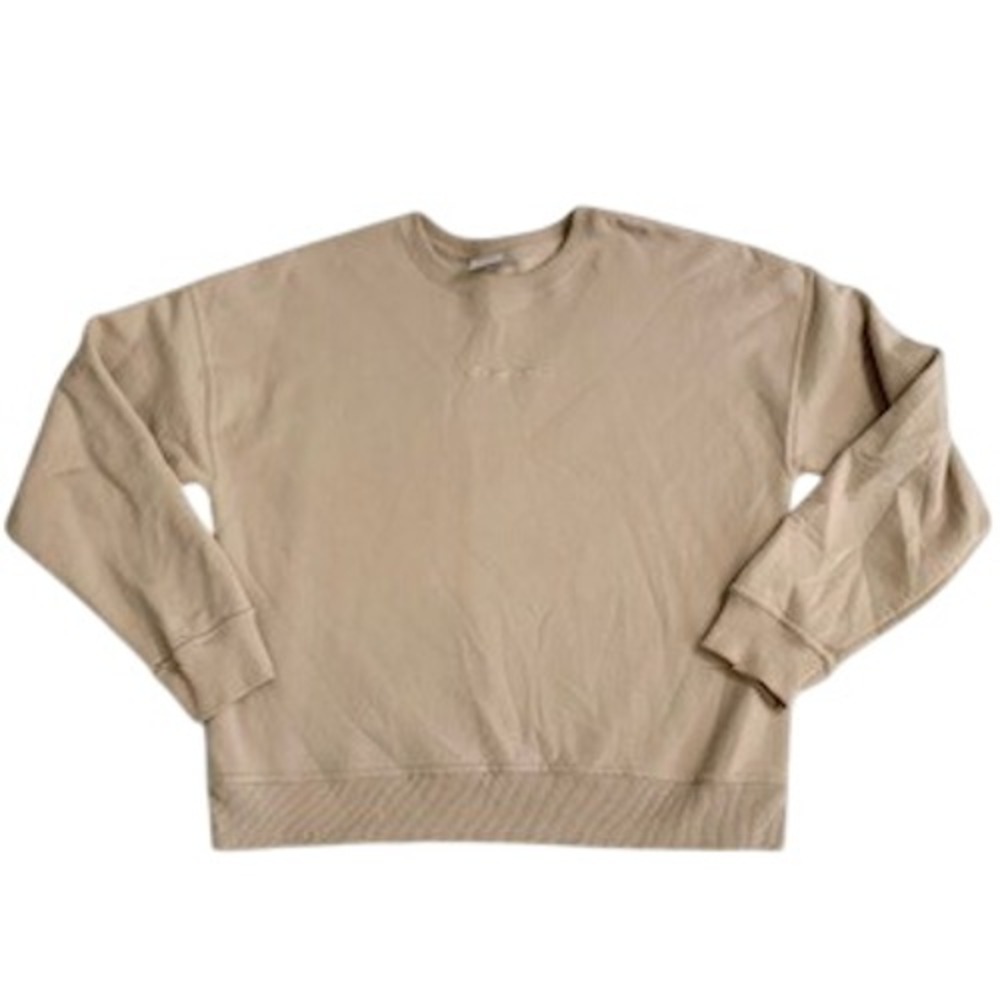 Champion Womens Tan Beige Crewneck Sweatshirt Oversized Fleece GF535 Large